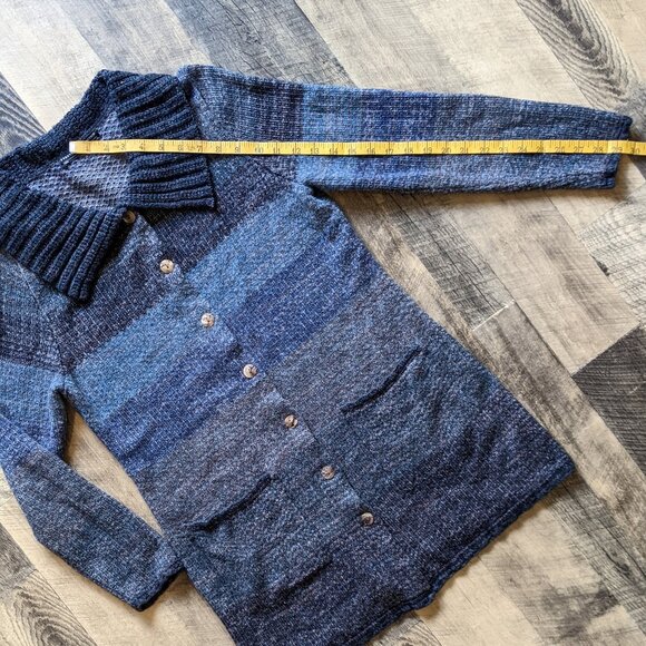 Peruvian Connection Cardigan Sweater Tunic Large Cotton Alpaca Wool - Picture 6 of 7